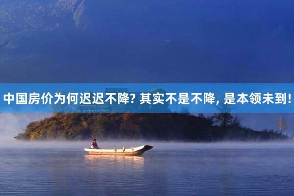 中国房价为何迟迟不降? 其实不是不降, 是本领未到!