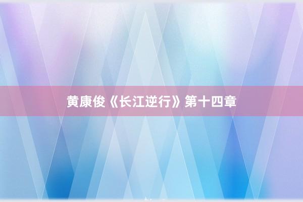 黄康俊《长江逆行》第十四章